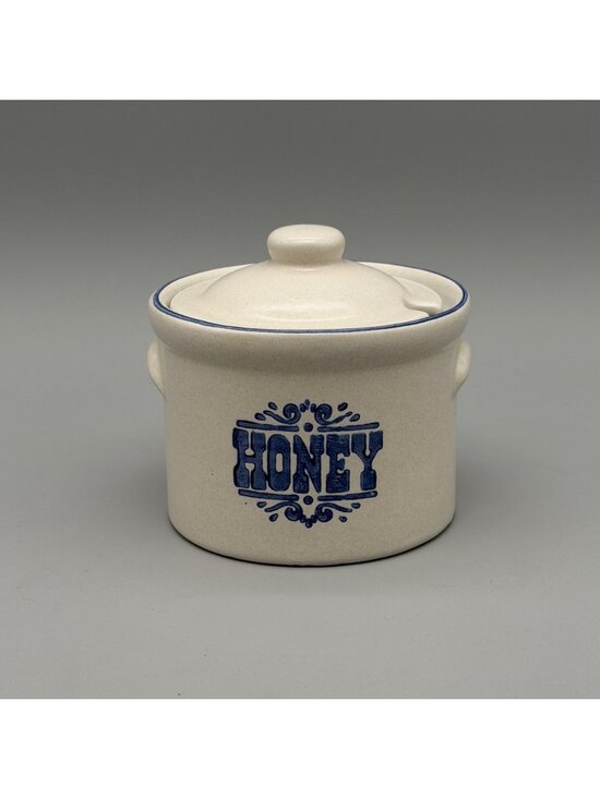 Pfaltzgraff Other - Pfaltzgraff Yorktowne 16oz Stoneware Honey Pot & Lid #480 Blue Lettering